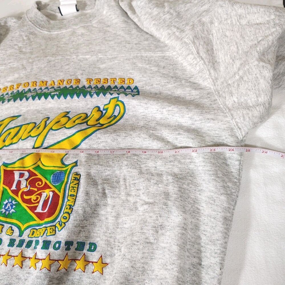Jansport Unisex Vintage 90s Graphic Sweatshirt L Gray Collegiate Logo Streetwear - Picture 8 of 9